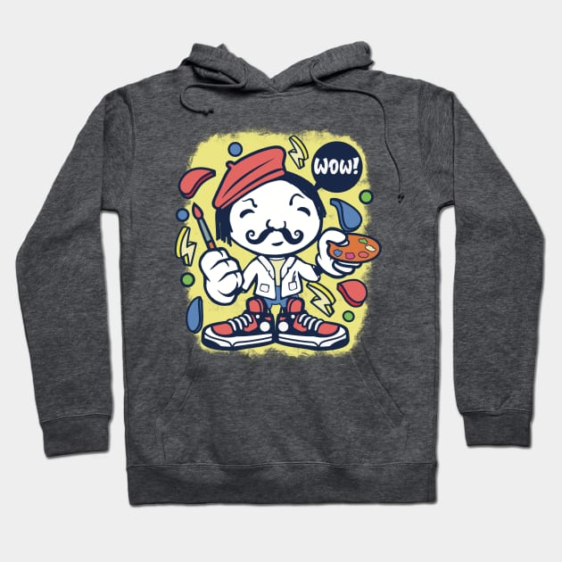 Cool artist cartoon character Hoodie by marina63